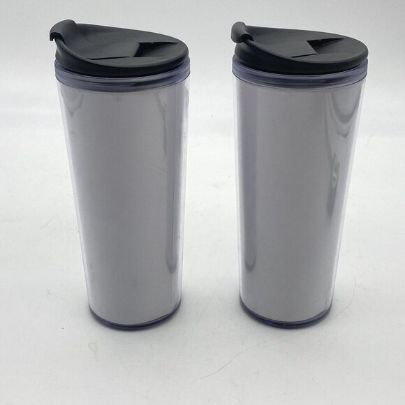 Starbucks Coffee Travel Tumbler Mug 16oz Flip‎ Top Lot of 2 Mermaid Spellout - Picture 12 of 14